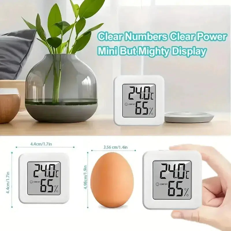 HomeTech Indoor Mini Temperature Humidity Meter Portable Digital Display Real Time Readings