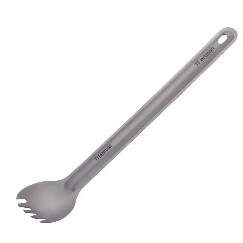 Tiartisan titanium long-handle spork for camping; ultralight cutlery