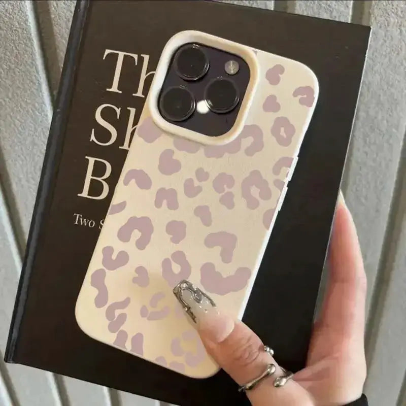 AuroraGuard Leopard Print Lichee Textured TPU Case For iPhone 11 To 16 Pro Max XR XS Lightweight Minimalist Protection