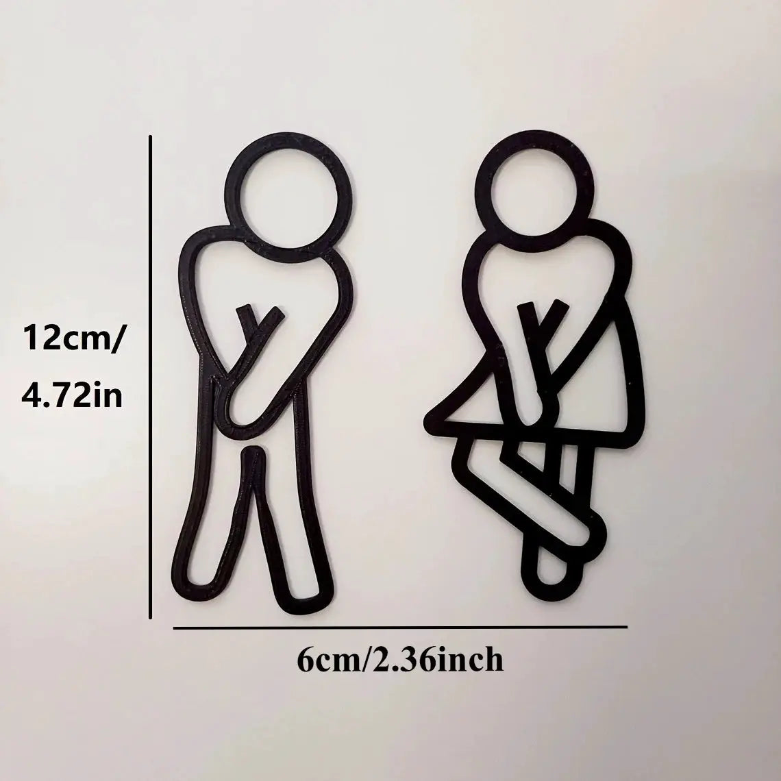 Modern WC Door Signs For Men And Women Toilet Sign Contour Decoration Hanging Pieces For Guest Toilet Bathroom