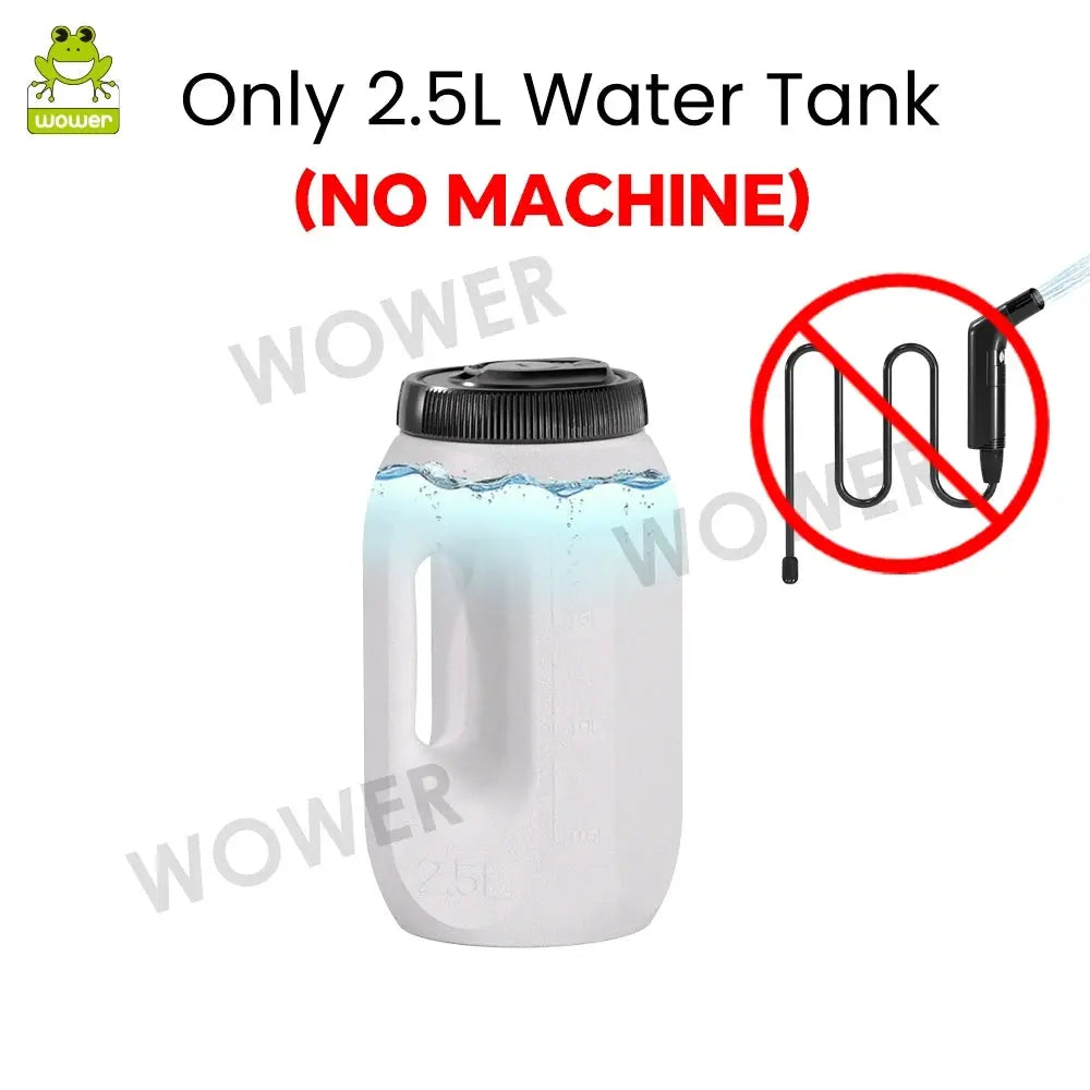 Simples Market WOWER portable bidet bottle, white 2.5L tank with black lid