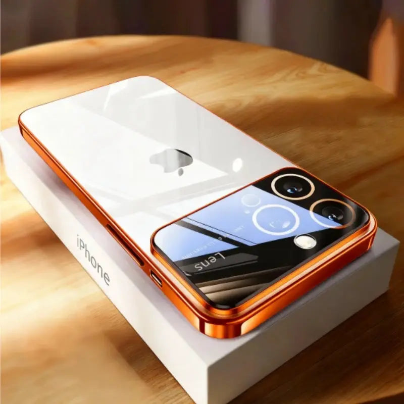 LuxGuard Luxury Plating Clear Hard PC Case For iPhone 11 To 17 Pro Max With Glass Lens Protection Transparent Bumper