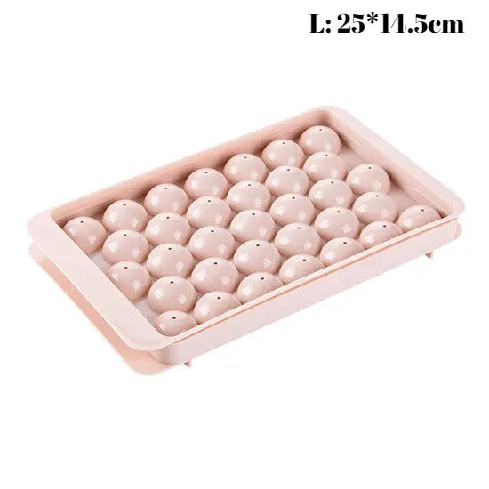 3D Round Ice Cube Tray With Lid Diamond Style Plastic Ice Mold Spherical Ice Ball Maker For Kitchen Bar
