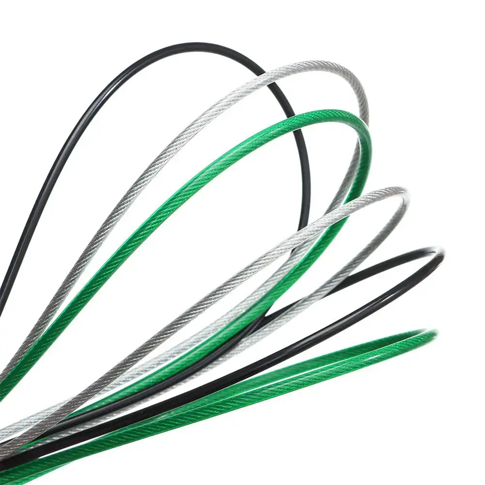 Bicycle lock cable set; steel wire in black, silver and green for anti-theft security