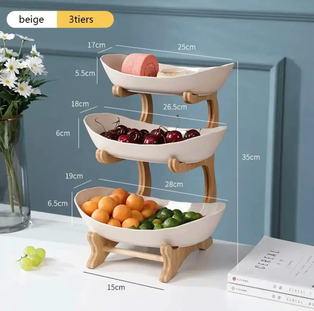 Two To Three Layer Fruit Plate Modern Centerpiece Snack Dish