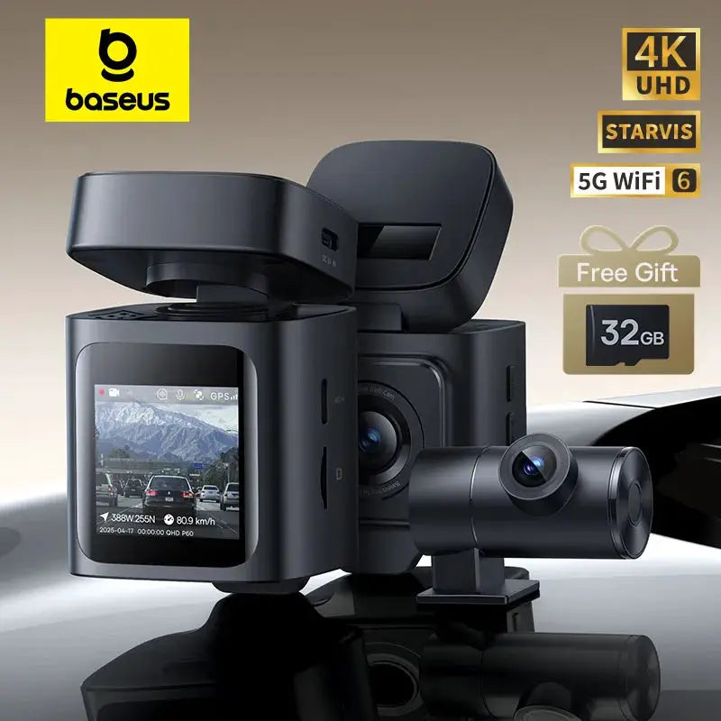 Baseus VD1 Pro 4K+1080P dash cam dual-kit with front and rear cameras, GPS, 5G WiFi6