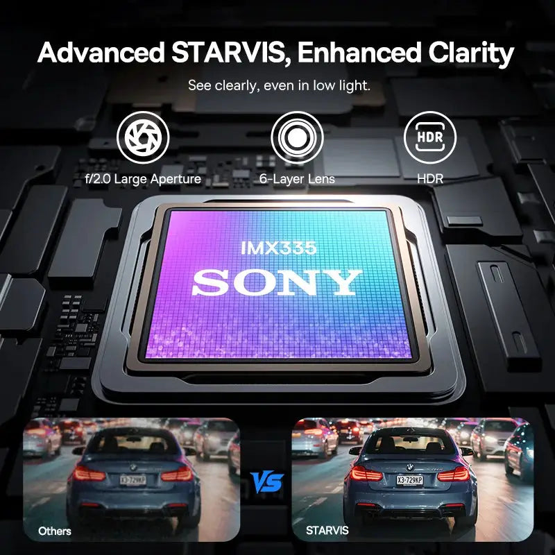 Baseus 4K dash cam VD1 Pro, front and rear car camera with Sony IMX335 STARVIS sensor