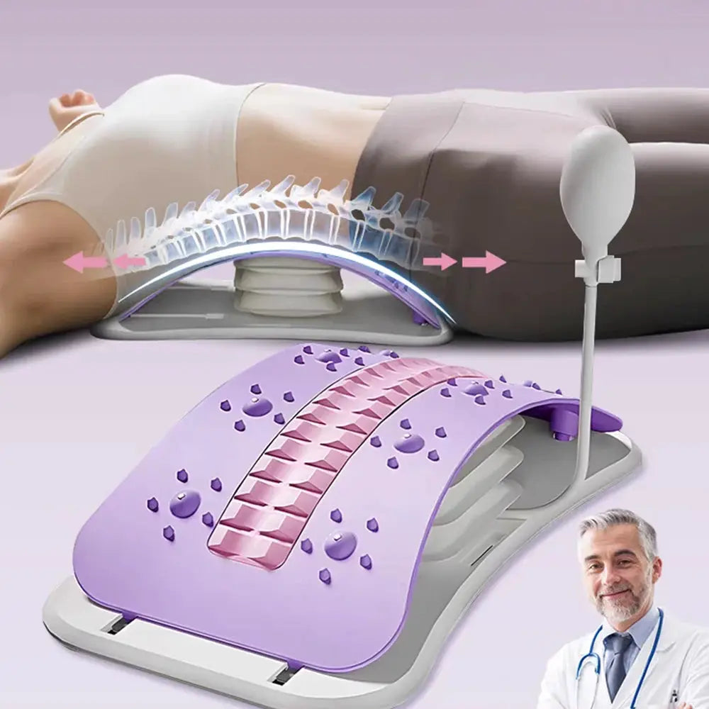 Foreverlily back massager with adjustable airbag waist/neck support, purple posture massager by Simples Market
