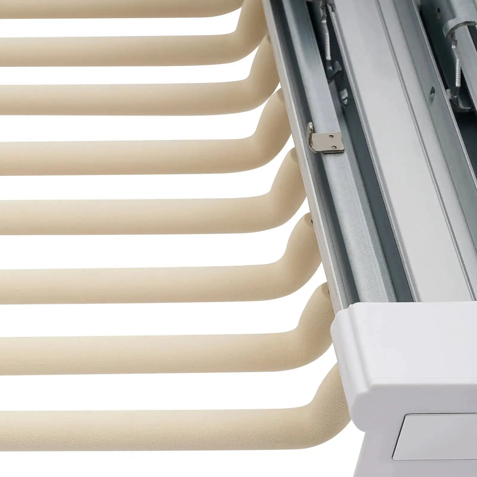 Pull-out wardrobe trouser rack with beige extendable rods on a metal track Simples Market