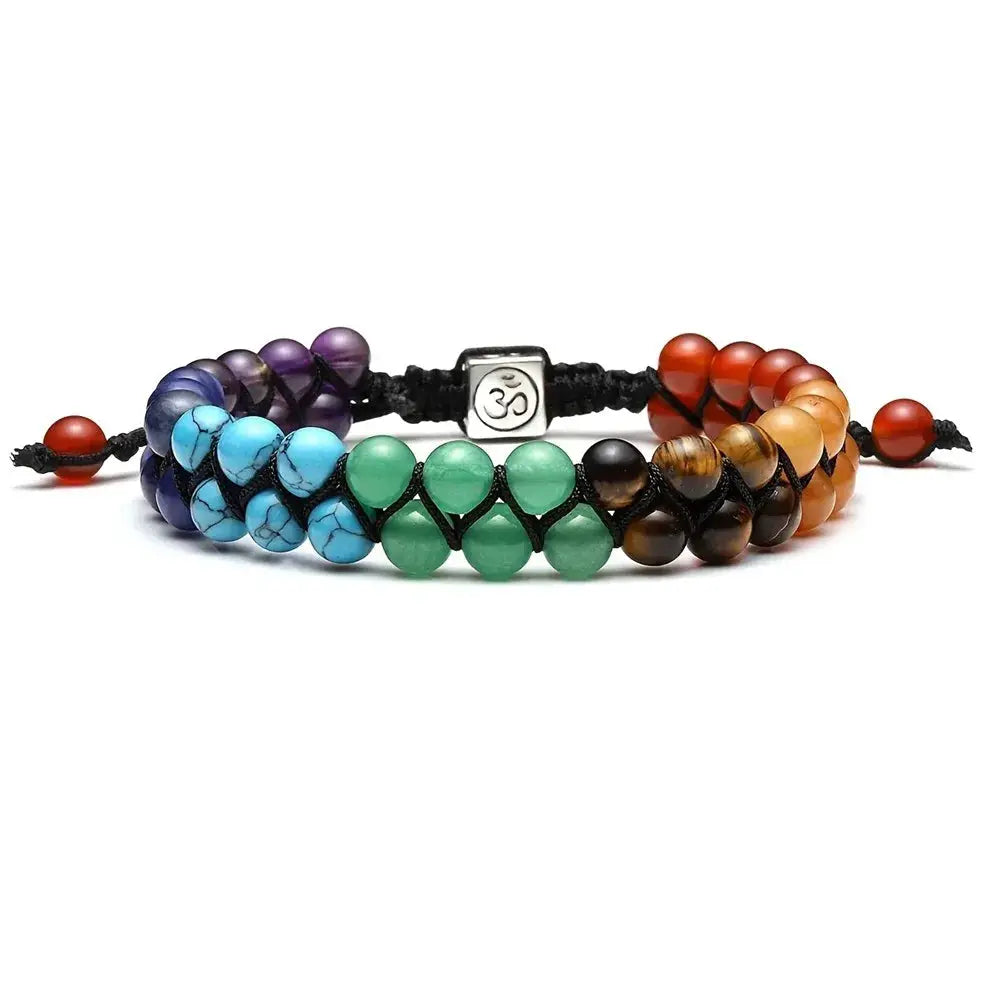 Top Plaza 7 Chakra Crystal Bracelet Yoga Stone Adjustable Beads For Meditation Relaxation And Anxiety Relief For Women
