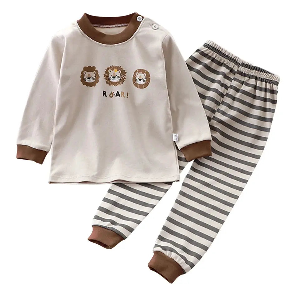 Cartoon Unicorn Kids Sleepwear Unisex Pajama Sets Durable Soft Warm Autumn Clothing Everyday Comfort