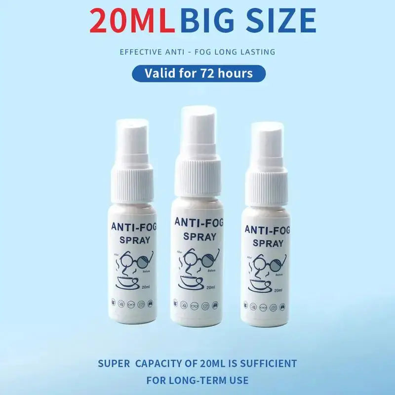 OptiClear 20ml Anti Fog Spray For Glasses And Windshields Instant Fog Prevention Streak Free Long Lasting Vision