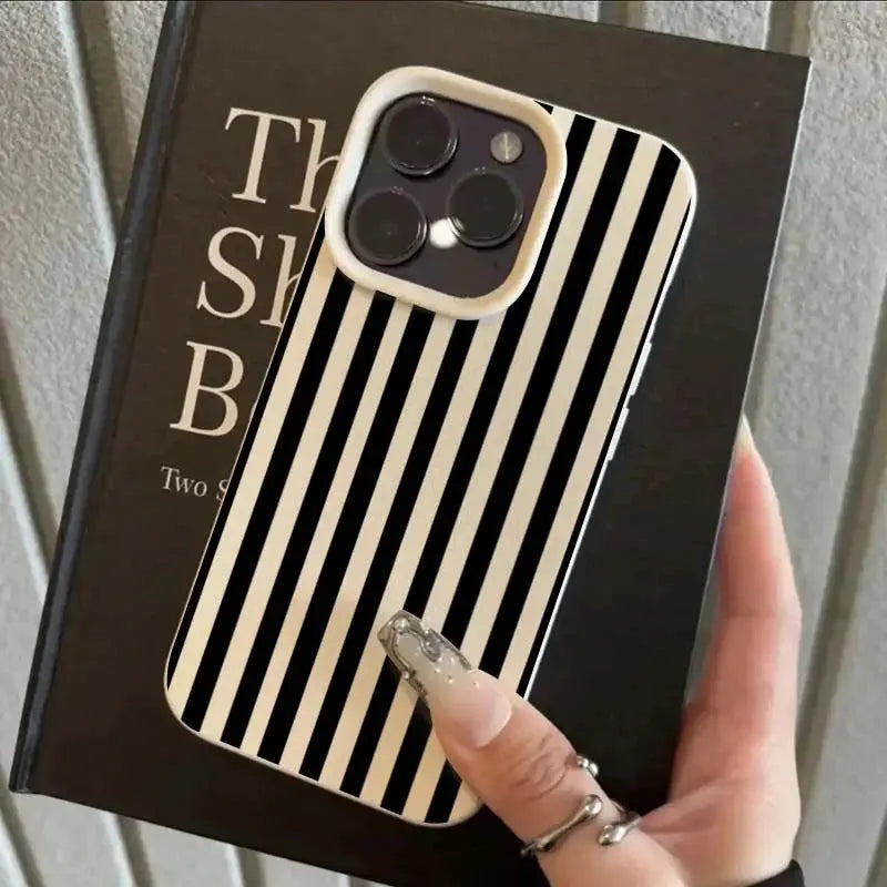 Colorful Striped Minimalist Silicone Phone Case For iPhone With Full Coverage And Textured Matte Finish For Secure Grip