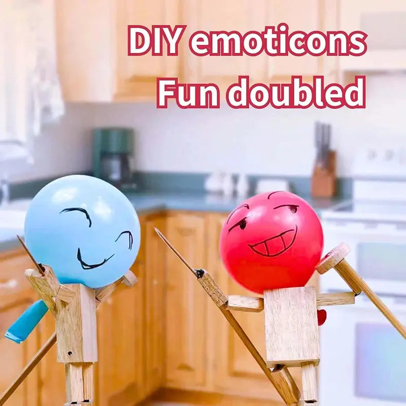 Double Battle Poke Balloon Toy Handmade For Parent Child Interactive Play Balloon Battle Game