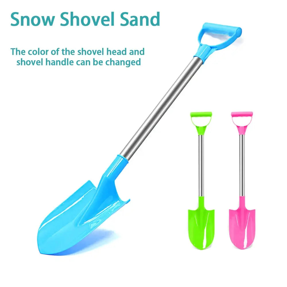 MSFTOYS 56cm Stainless Steel Beach Shovel For Sand And Snow Pointed Shovel Toy Thickened Outdoor Shovel For Kids Gift