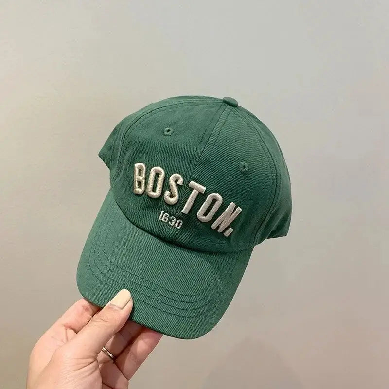 Solid Letter Kids Baseball Cap With Embroidery Adjustable Sun Hat For Boys And Girls Spring Summer
