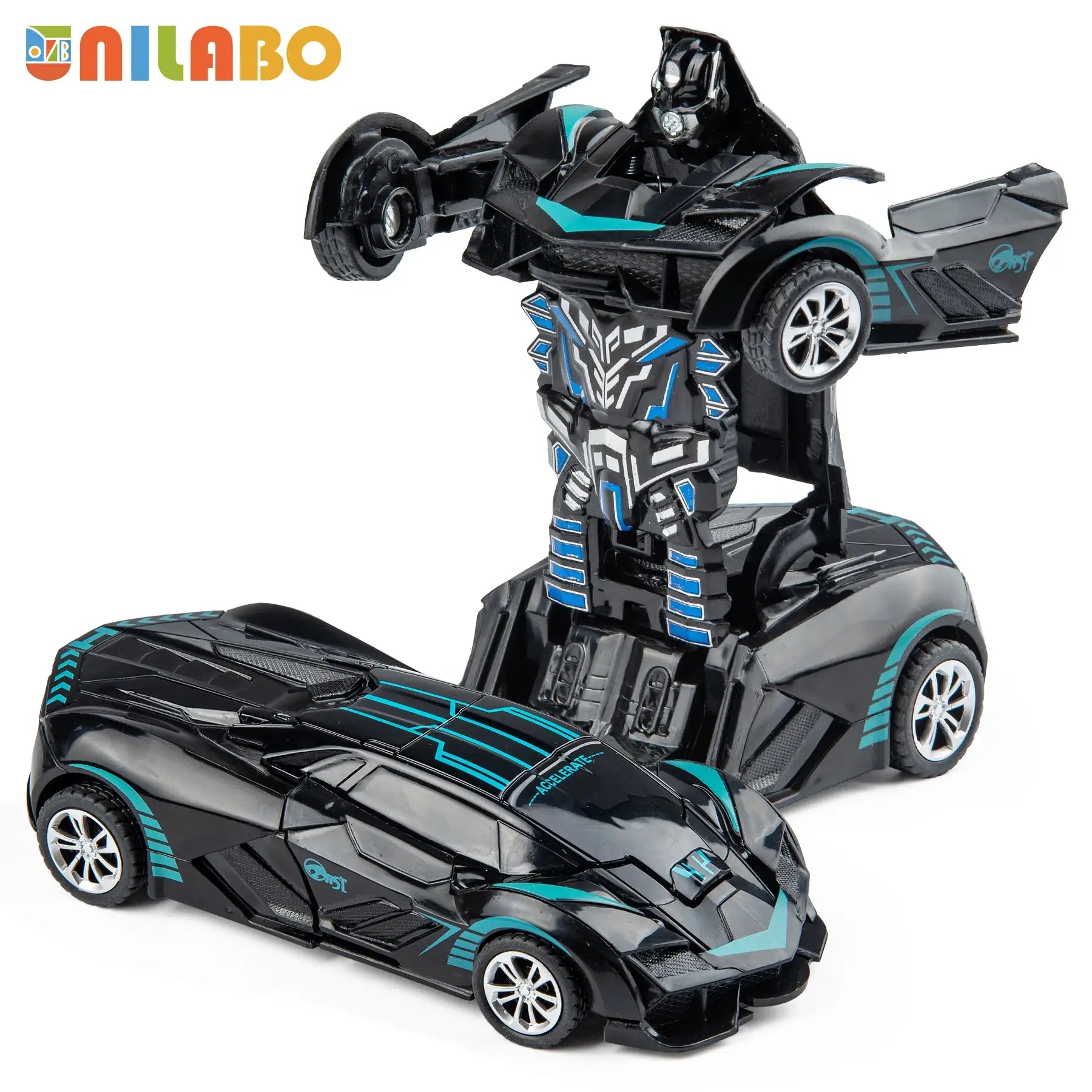 Transformable Robot Sports Car Toy No Batteries Educational Kids Gift Colorful Model Vehicle For Play Learning