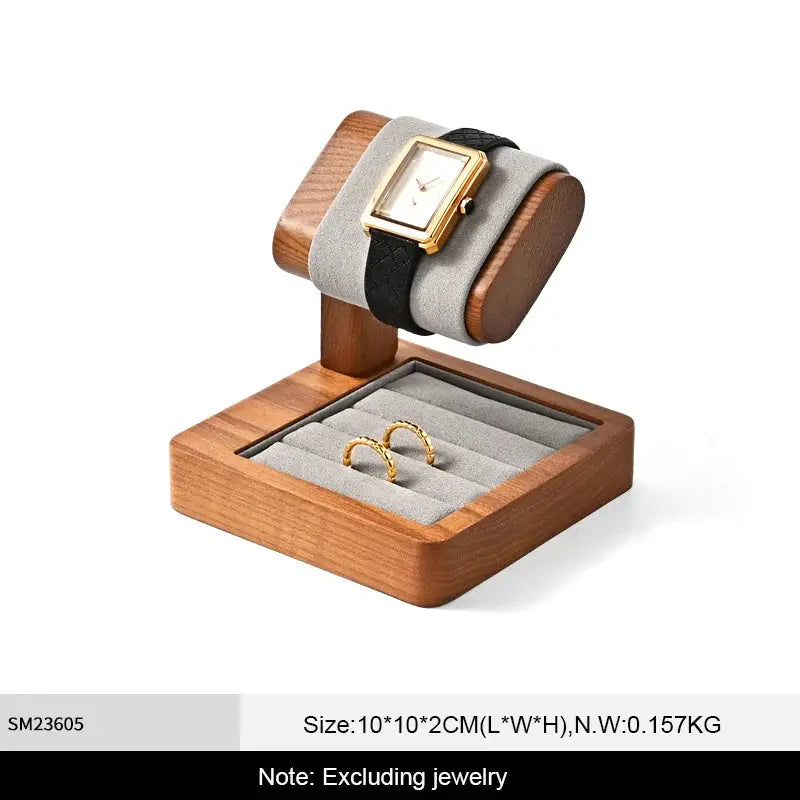 WoodTen Solid Wood Watches Display Stand Elegant Jewelry Organizer For Watches Necklaces Bracelets Bangles