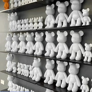 DIY Fluid Bear Sculpture Handmade Bearbrick Doll Violent Bear Graffiti Painting Toy Parent Child Gift Home Decoration