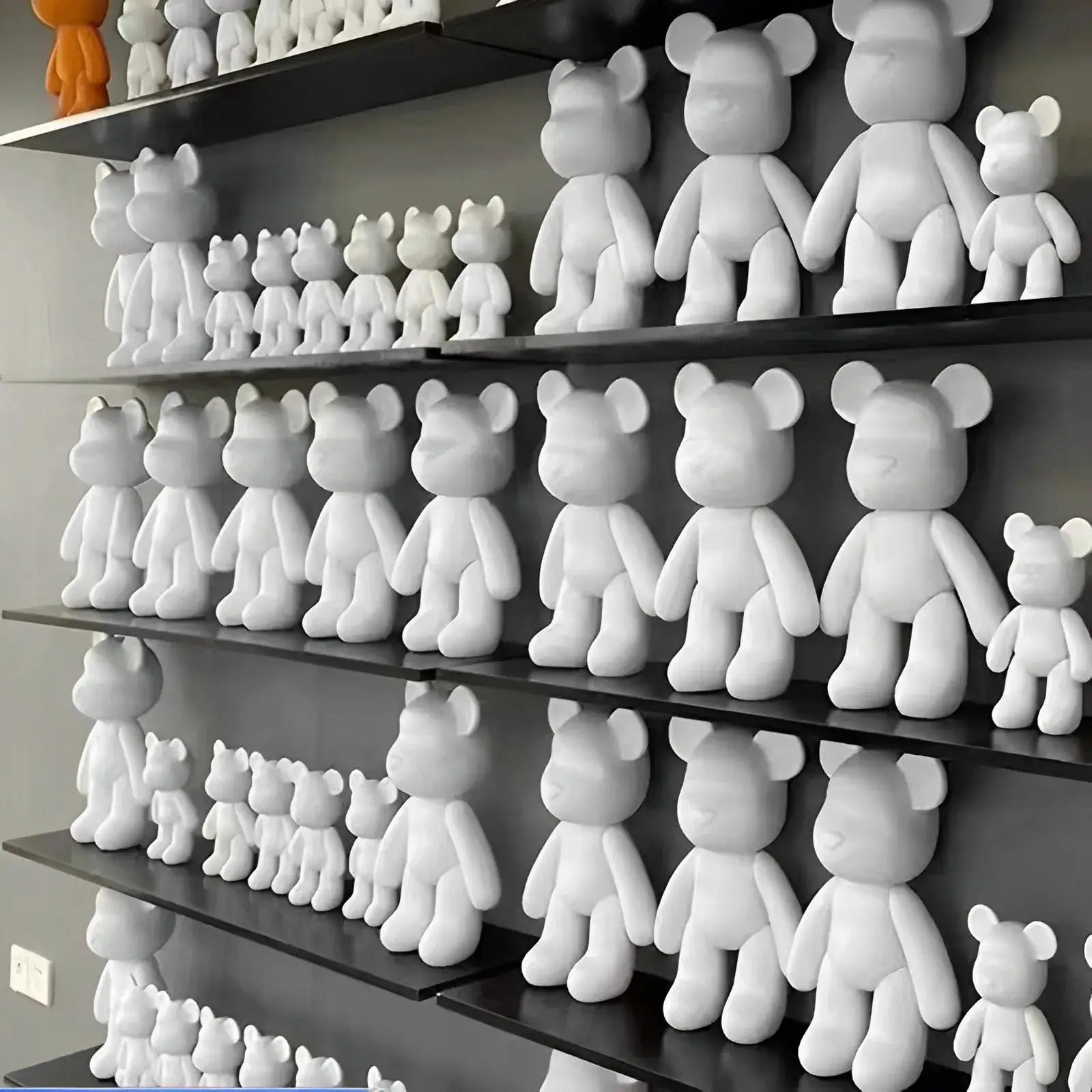 DIY Fluid Bear Sculpture Handmade Bearbrick Doll Ornament Graffiti Art Toy For Parent Child Gift And Home Decoration