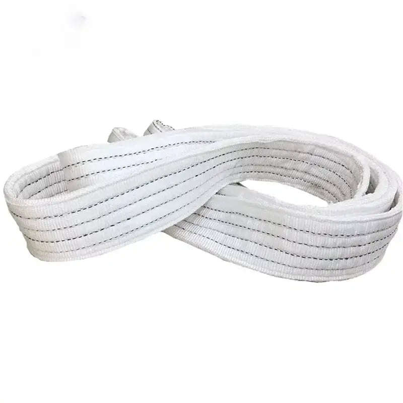 Industrial Lifting Belt Wear Resistant White Flat Lifting Belt For Crane Hoisting Cargo Polyester 1Tx3M 1Tx1M 2Tx1M