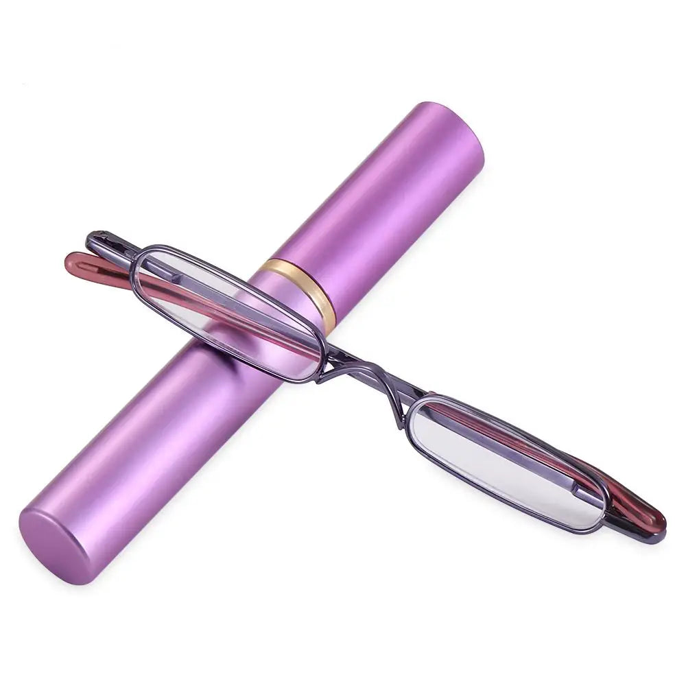 Elegant Reading Glasses Metal Frame Ultra Thin Design Lightweight Portable Mini Eyewear For Men And Women With Case