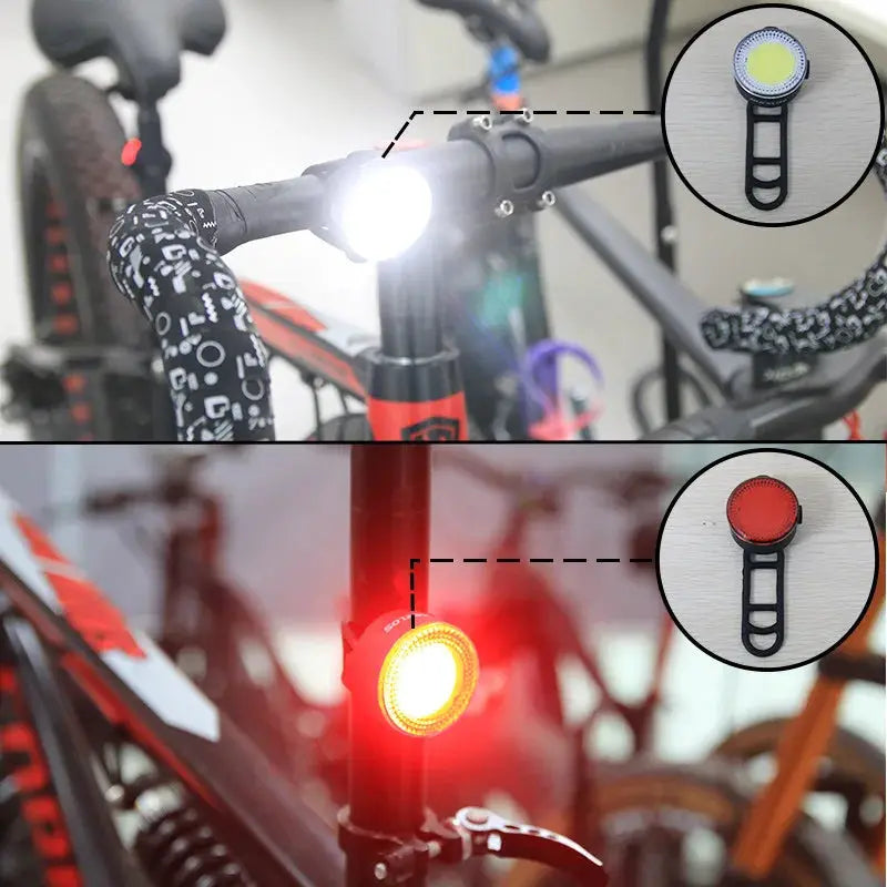 Bucklos Bicycle COB Light Set USB Charging High Visibility Taillight 500lm For MTB And Road Bikes
