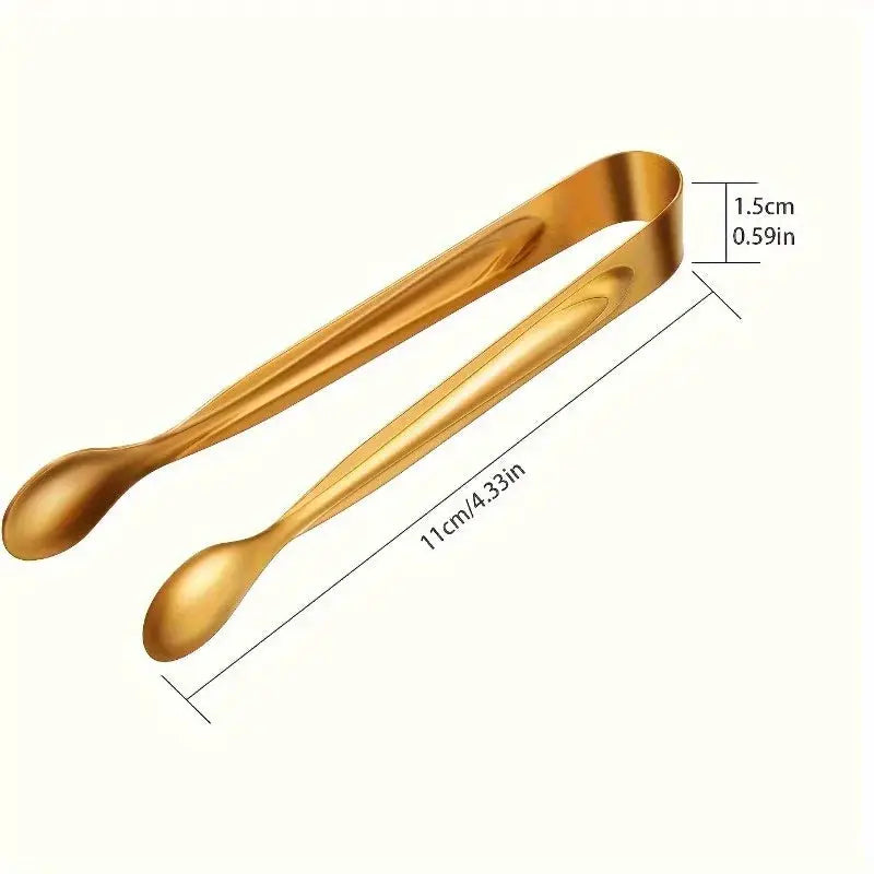 5Pcs Golden Mini Serving Tongs Stainless Steel Appetizer And Snack Servers For Weddings Parties And Charcuterie Trays