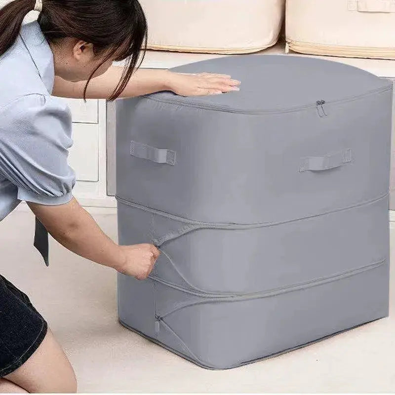 EverPack Heavy Duty Self Compressing Storage Bag Portable Organizer For Clothes Blankets And Quilts Closet Organization