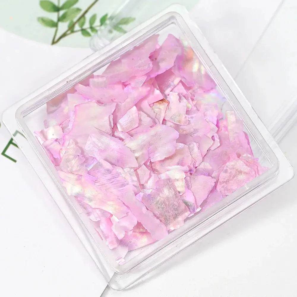Aurora Abalone Shell Flakes Nail Charms 3D Irregular Slice Sequins Iridescent Natural Shell Shimmers For Nail Art