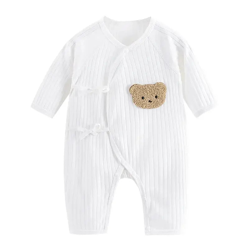 Somenie 100 Percent Cotton Infant Jumpsuit Long Sleeve Romper For Newborn Boys And Girls All Season Wear