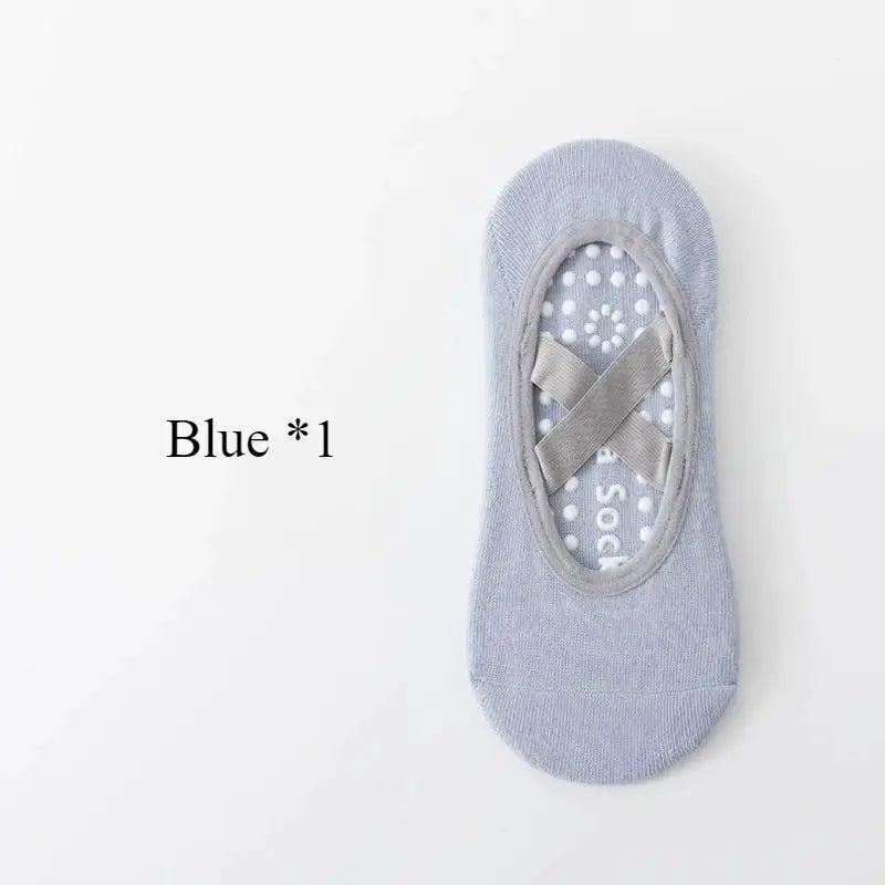 Three Pairs Professional Women Yoga Socks Silicone Anti Slip Backless Breathable Bandage For Yoga Pilates Ballet Sport