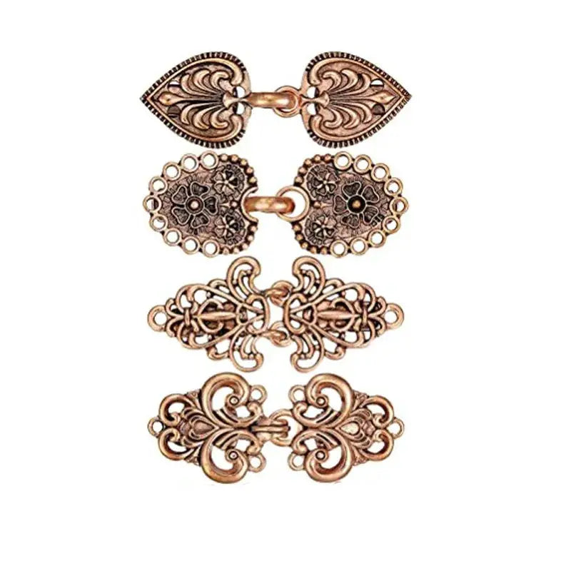 HeritageWeave Vintage Sweater Clips Durable Metal Cape Shawl Cardigan Fasteners For Dresses And Shirts