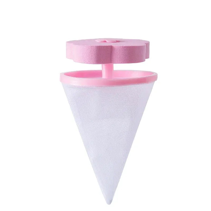 Plum Blossom Washing Machine Filter Hair Catcher Ball Mesh Reusable Pet Fur Lint Cleaner For Laundry