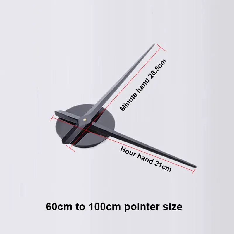 3D number wall clock from Simples Market, soundless, large 60–100cm pointer size with black hands