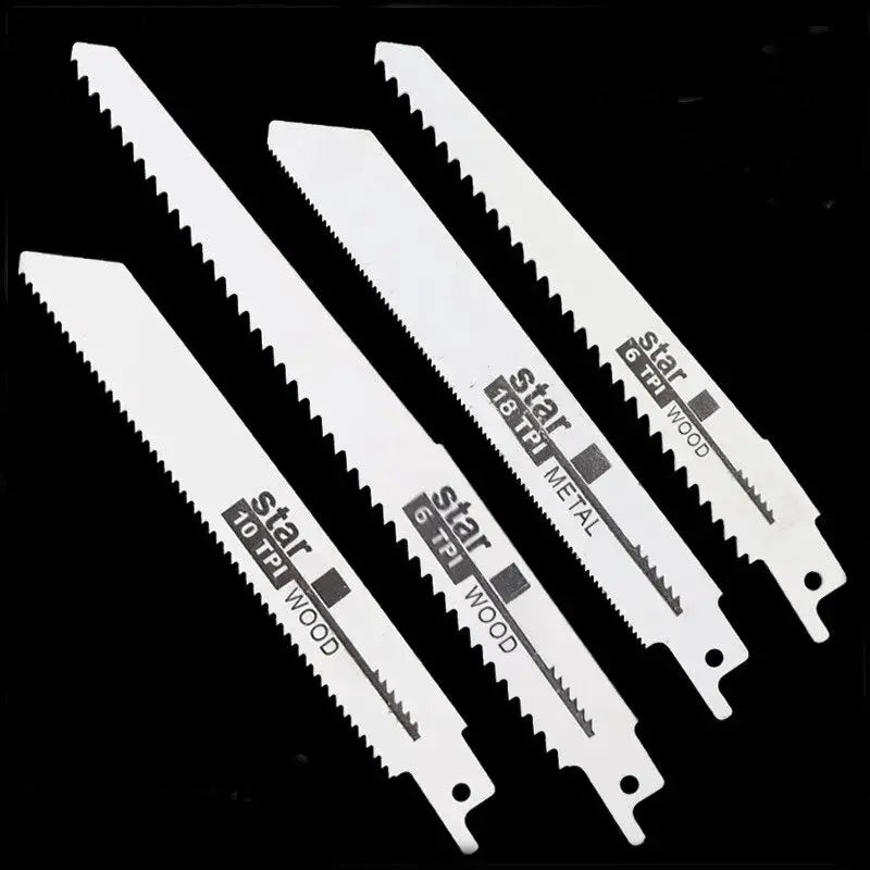 Reciprocating Saw Blade Universal for Woodworking and Metal High Speed Carbon Steel Coarse and Fine Teeth 4 Pack