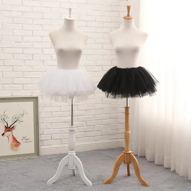 DreamLace Puffy Tulle Underskirt Boneless Petticoat for Women and Girls Lolita Cosplay Ballgown Tutu Dress White Black