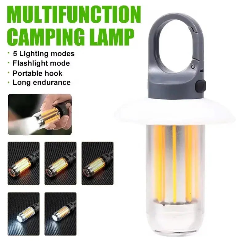Heinast Camping Light Lightweight Handheld Torch 5 Lighting Modes Rechargeable Tent Lamp For Patio Climbing 8 Filaments