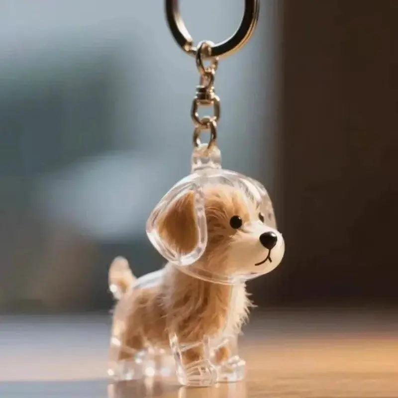 Transparent Dog Hair Storage Container Keepsake Capsule Pendant With Key Ring Pet Memorial Keychain