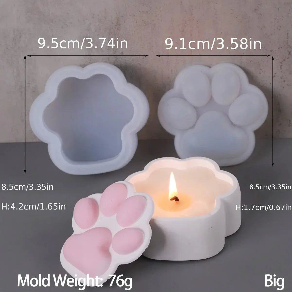 Cat Claw Storage Box Silicone Mold With Lid For DIY Crafts Candle Jar Casting Ashtray Plaster Resin Concrete Home Decor - Simples Market
