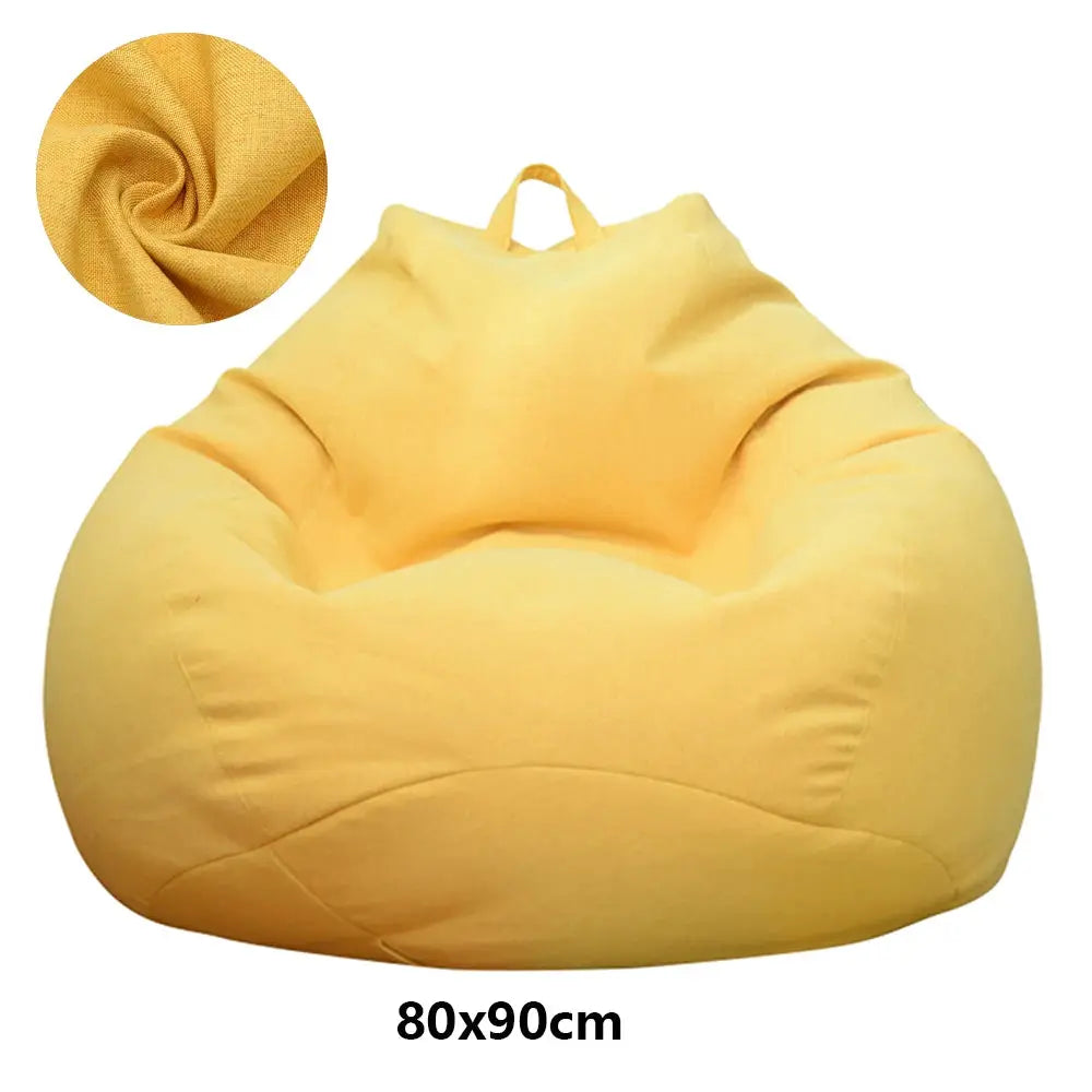 Bean bag cover Simples Market yellow 80x90 cm, without filler, for large lazy sofa