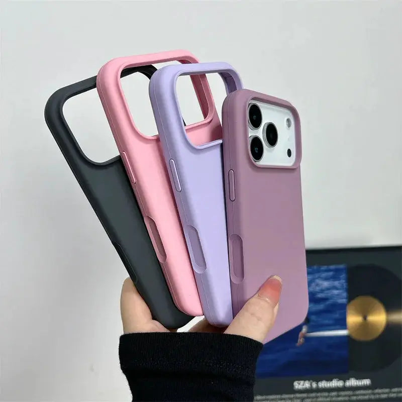 Magnetic liquid silicone case for iPhone 17 series, MagSafe compatible, in black, pink, lavender and purple (4-pack)