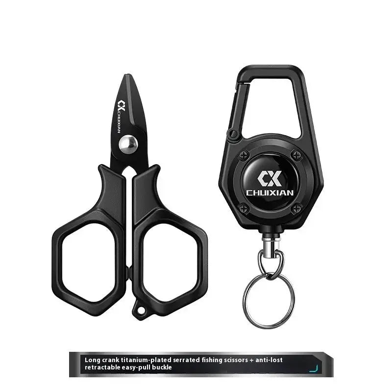 Portable Titanium Plated Fishing Scissors For PE Line And Lure Adjustment Stainless Steel Angling Shears FTK