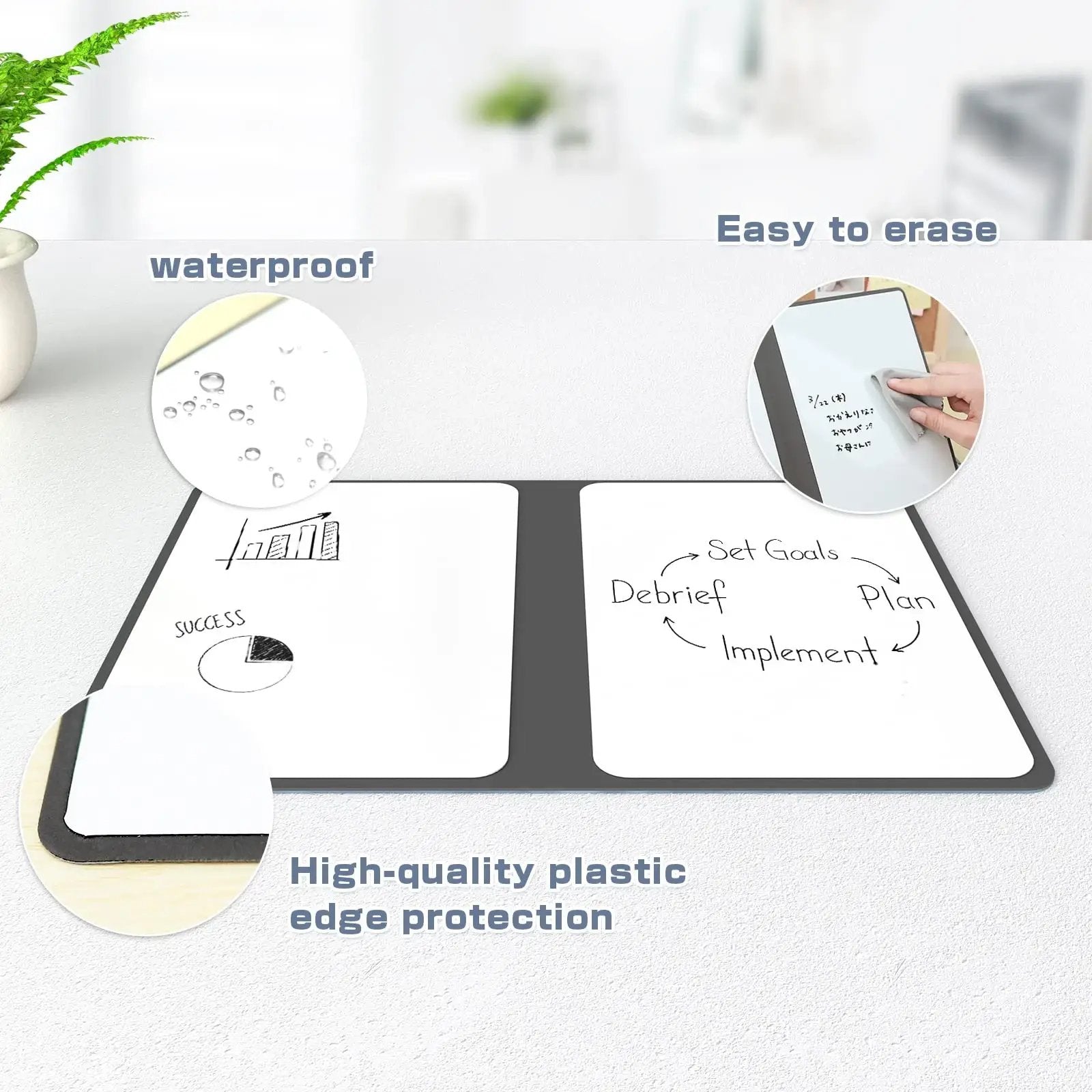 Simples Market A5 reusable whiteboard notebook; waterproof surface, easy to erase