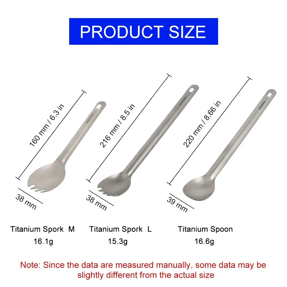 Widesea Titanium Spork Ultralight Camping Utensil For Hiking And Travel Durable Outdoor Tableware