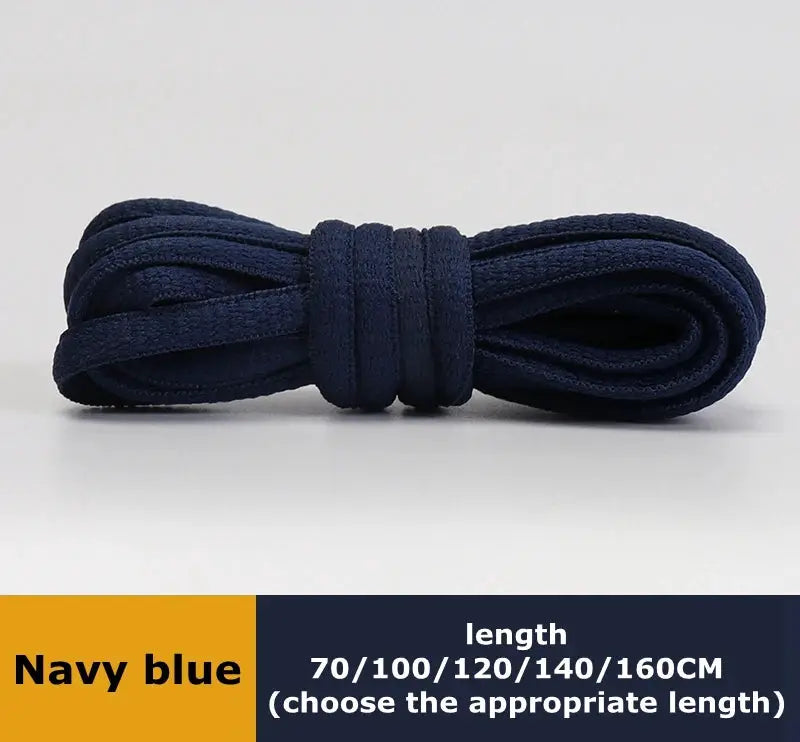 Shoelaces, navy blue, round, 1 pair, lengths 70/100/120/140/160 cm