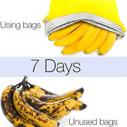 Banana storage bags by Simples Market, yellow insulated aluminum-film bags for odor control and freshness