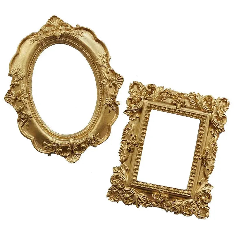 Golden Retro Photo Frame For Photography Background Prop Nail Art Jewelry Display And Home Decor Photo Props
