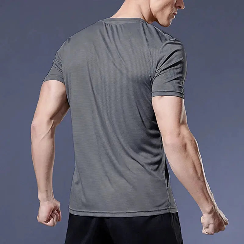 Mens Quick Dry Sport T Shirt For Running Soccer Gym Moisture Wicking Fitness Tee