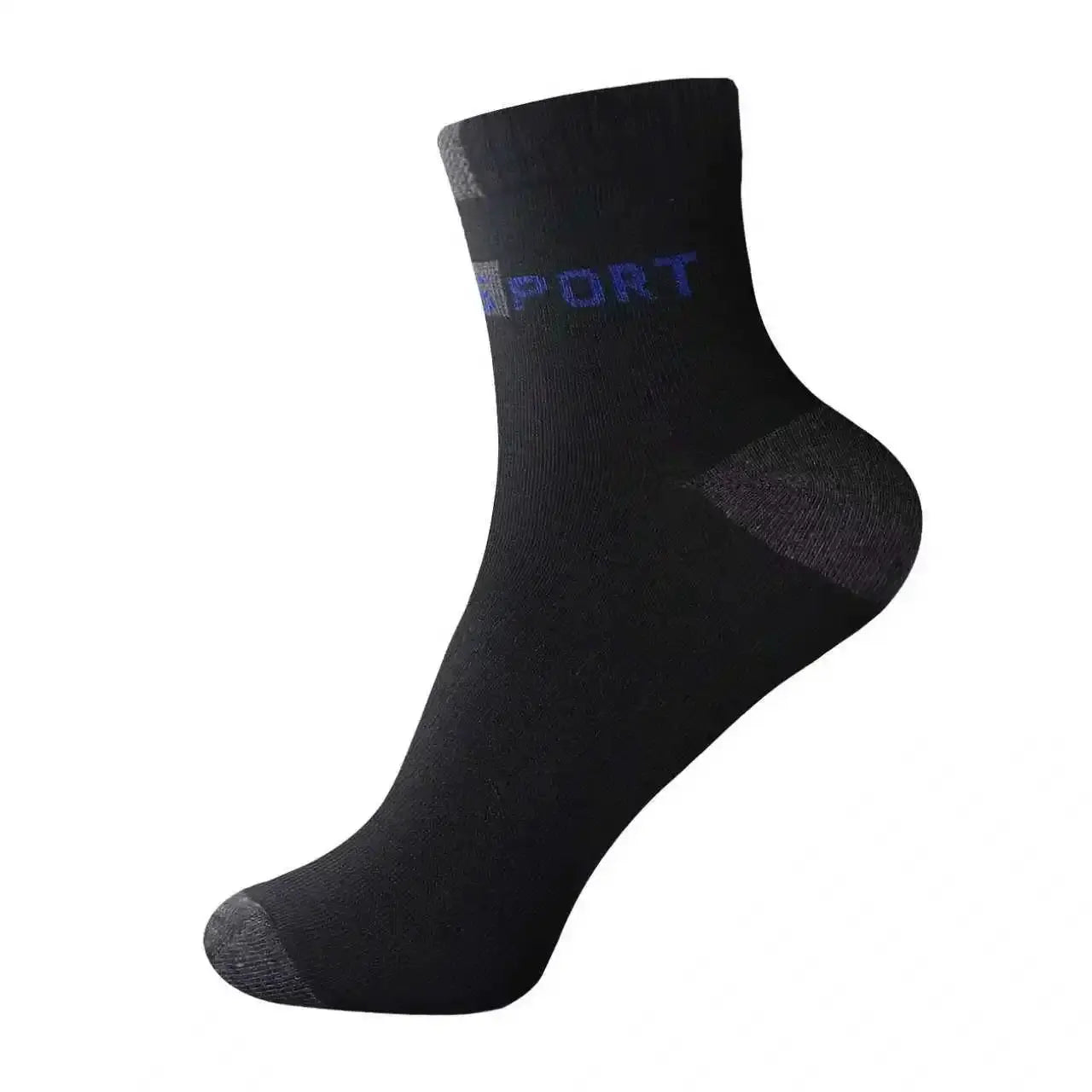 5 Pairs Mens Cotton Socks Breathable Sports Crew Socks With Letter Design Elastic High Comfort Summer